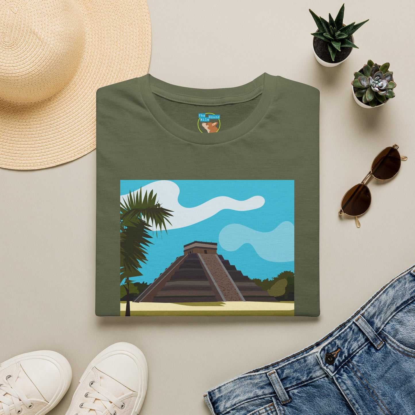 Mayan Pyramid Graphic T-Shirt — Tropical Chichen Itza Travel Tee