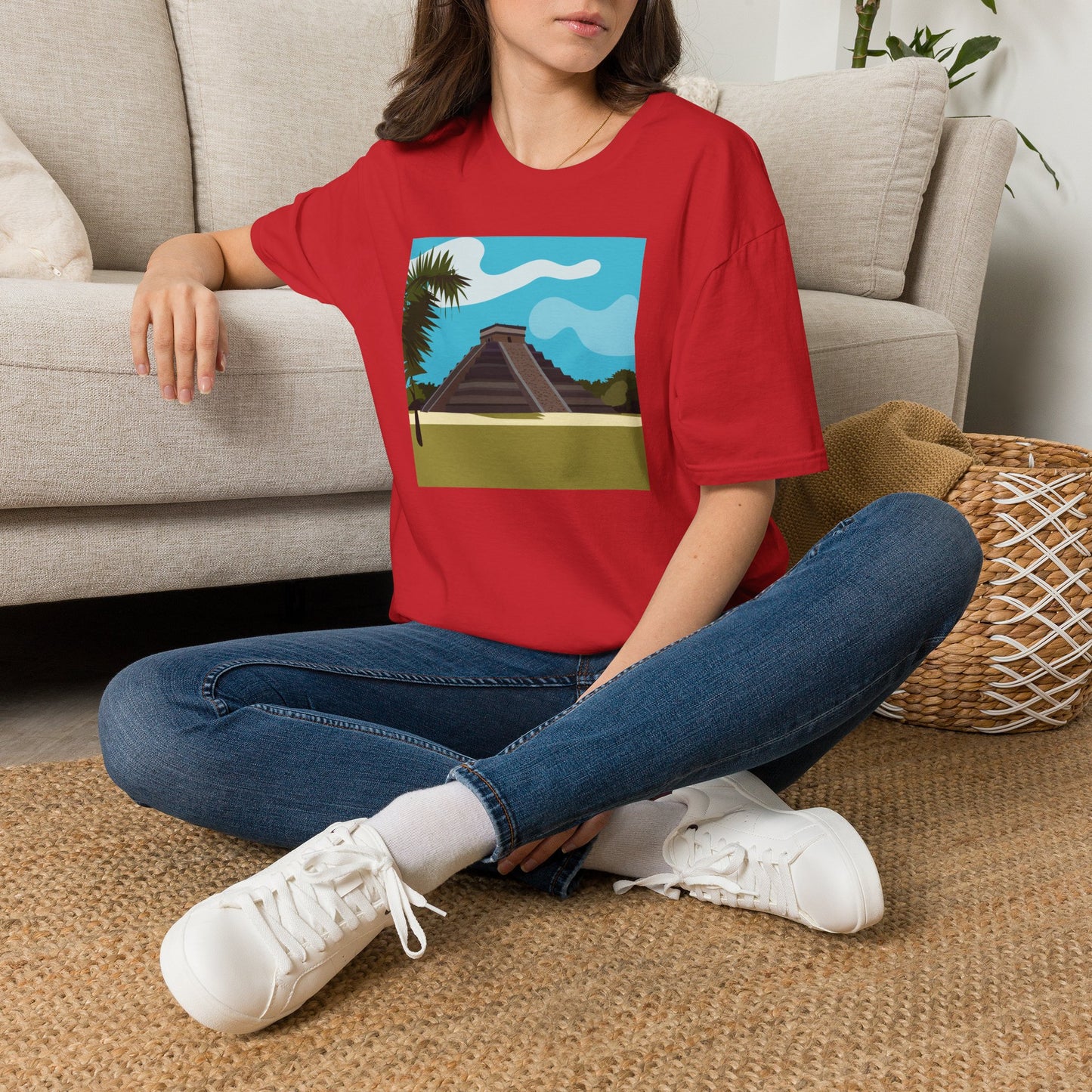 Mayan Pyramid Graphic T-Shirt — Tropical Chichen Itza Travel Tee