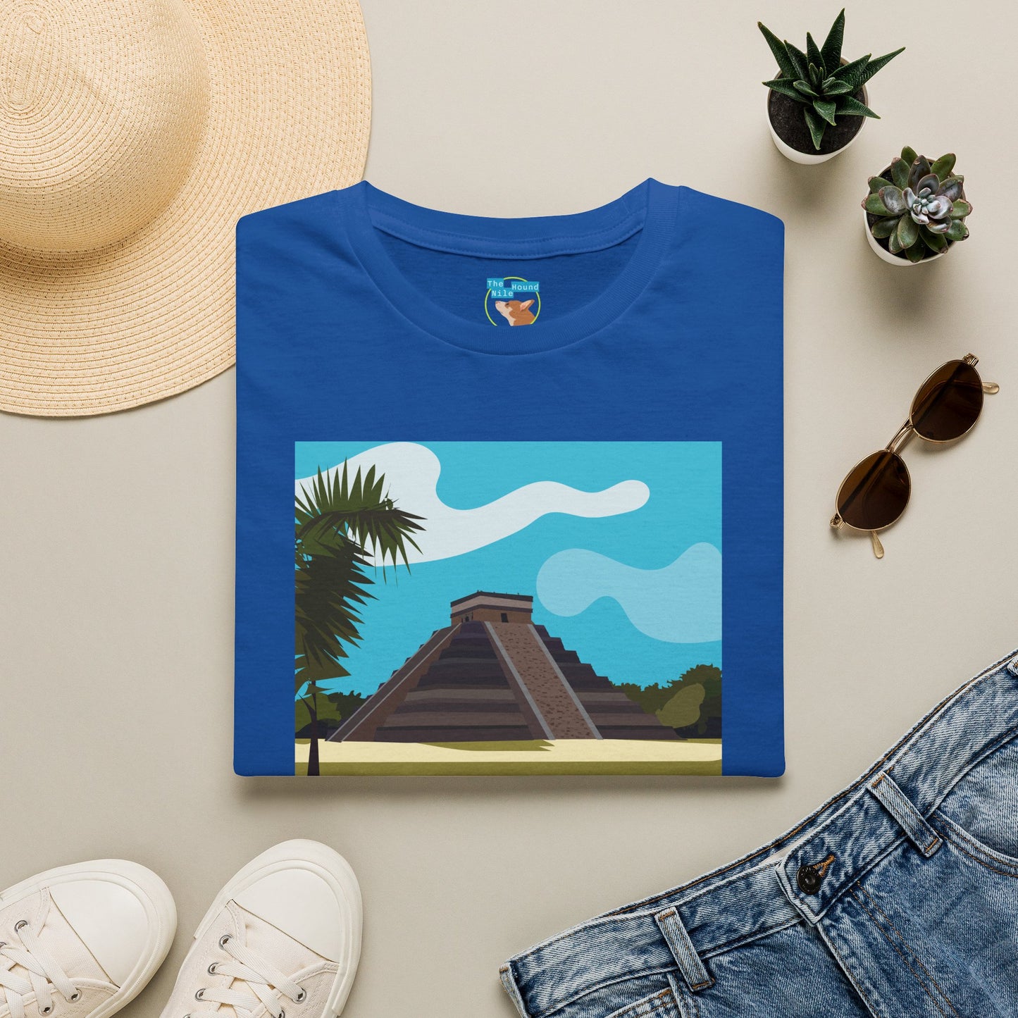 Mayan Pyramid Graphic T-Shirt — Tropical Chichen Itza Travel Tee