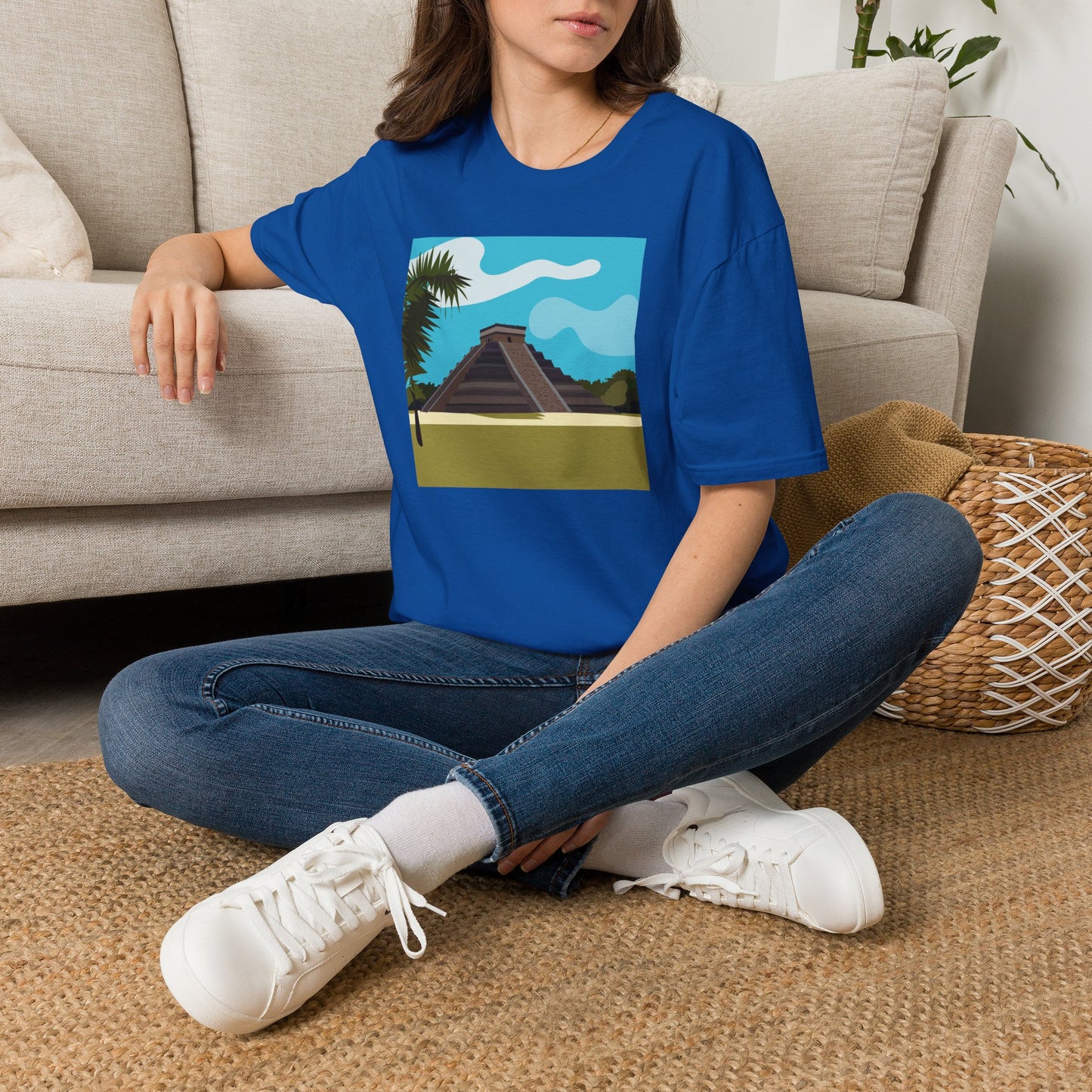 Mayan Pyramid Graphic T-Shirt — Tropical Chichen Itza Travel Tee