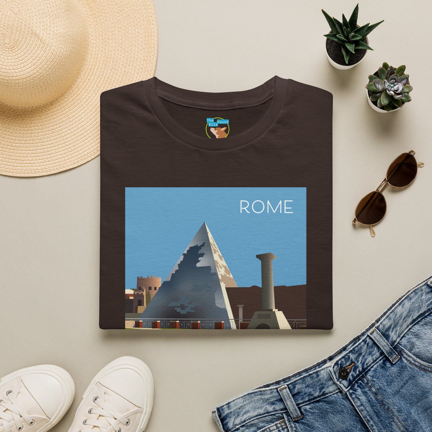 Vintage Pyramid & Ruins Graphic T-Shirt