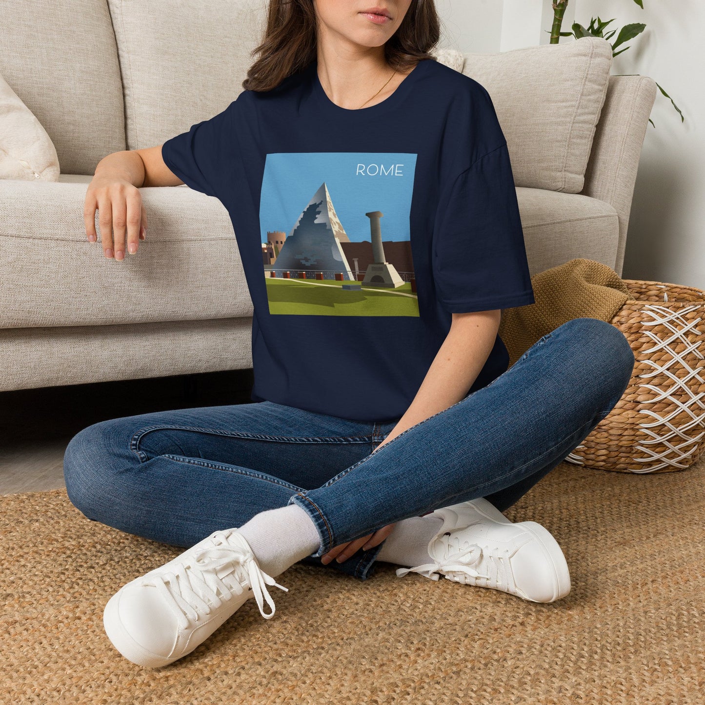 Vintage Pyramid & Ruins Graphic T-Shirt