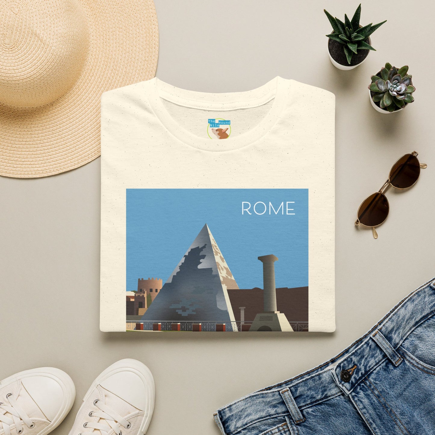 Vintage Pyramid & Ruins Graphic T-Shirt