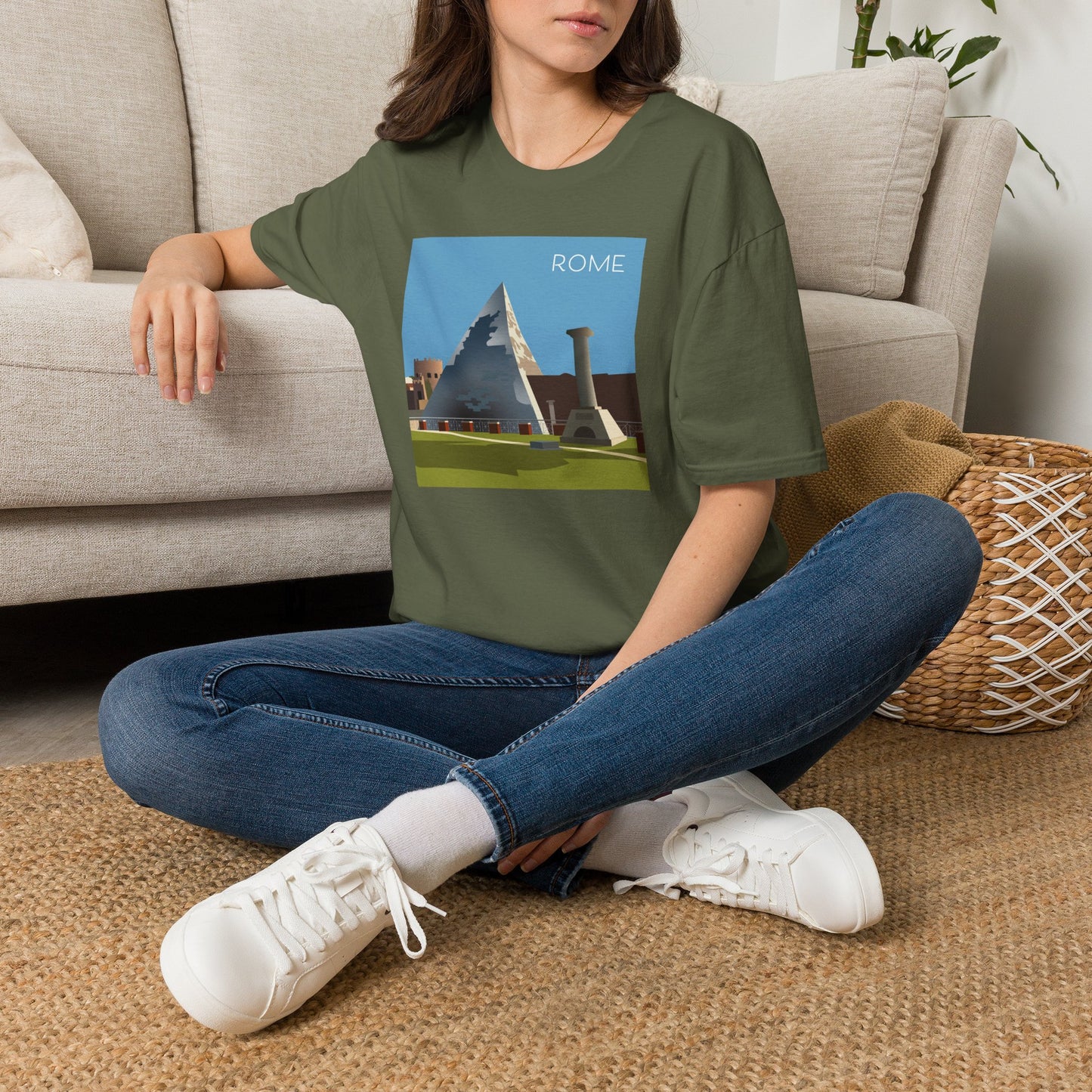 Vintage Pyramid & Ruins Graphic T-Shirt