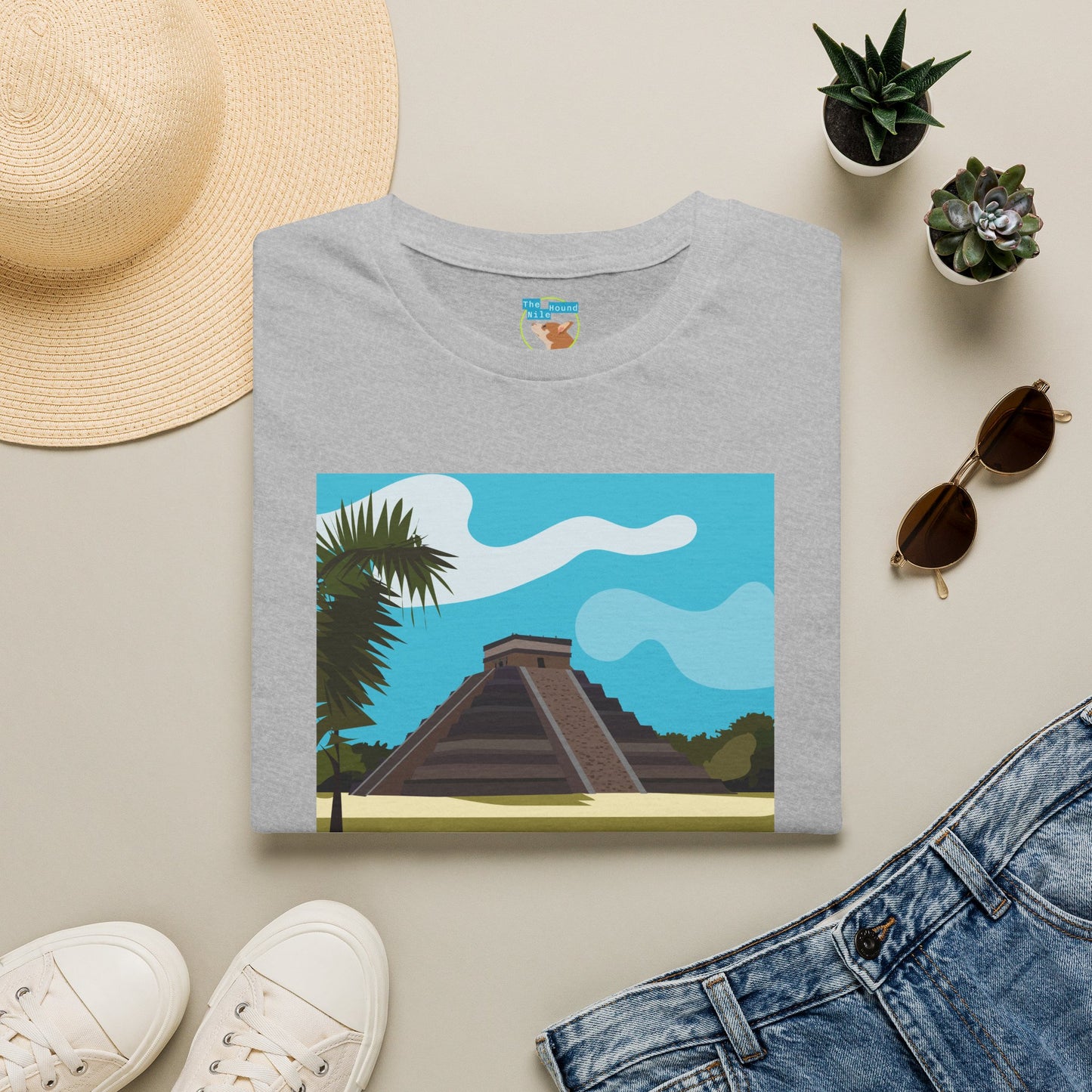 Mayan Pyramid Graphic T-Shirt — Tropical Chichen Itza Travel Tee