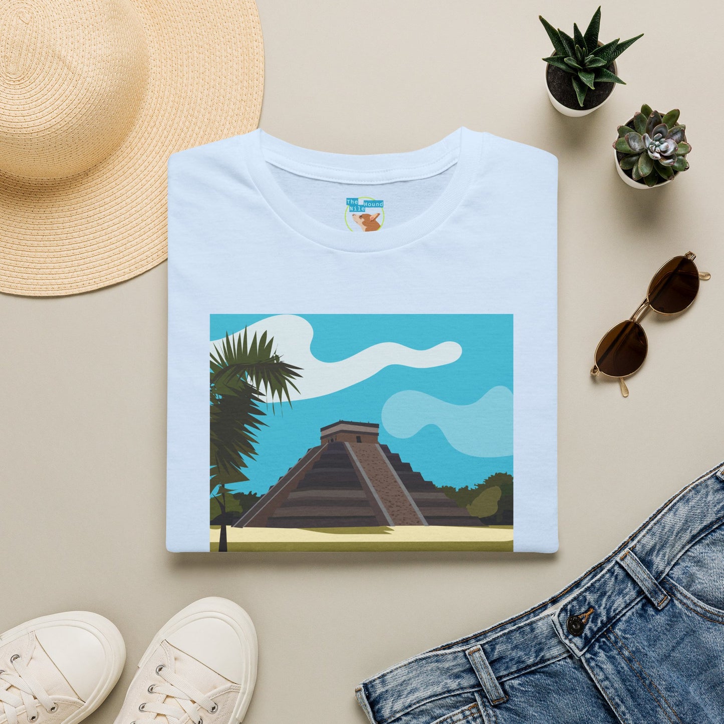 Mayan Pyramid Graphic T-Shirt — Tropical Chichen Itza Travel Tee