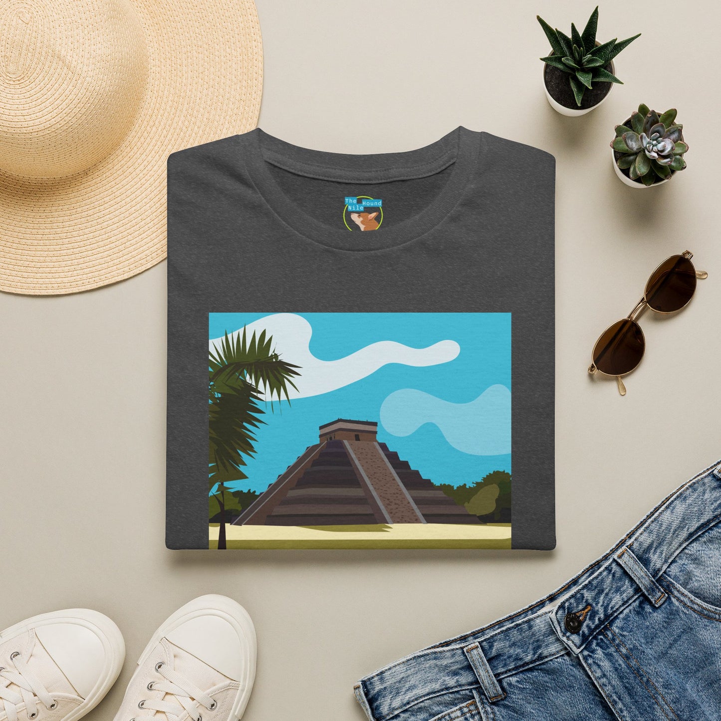 Mayan Pyramid Graphic T-Shirt — Tropical Chichen Itza Travel Tee