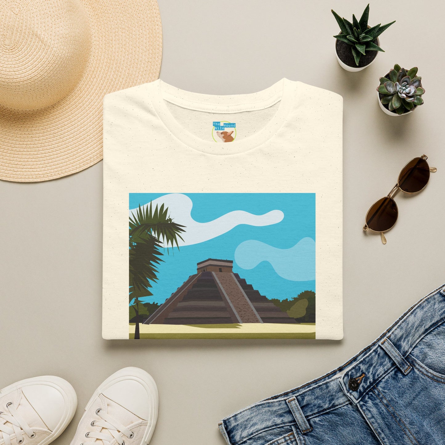 Mayan Pyramid Graphic T-Shirt — Tropical Chichen Itza Travel Tee