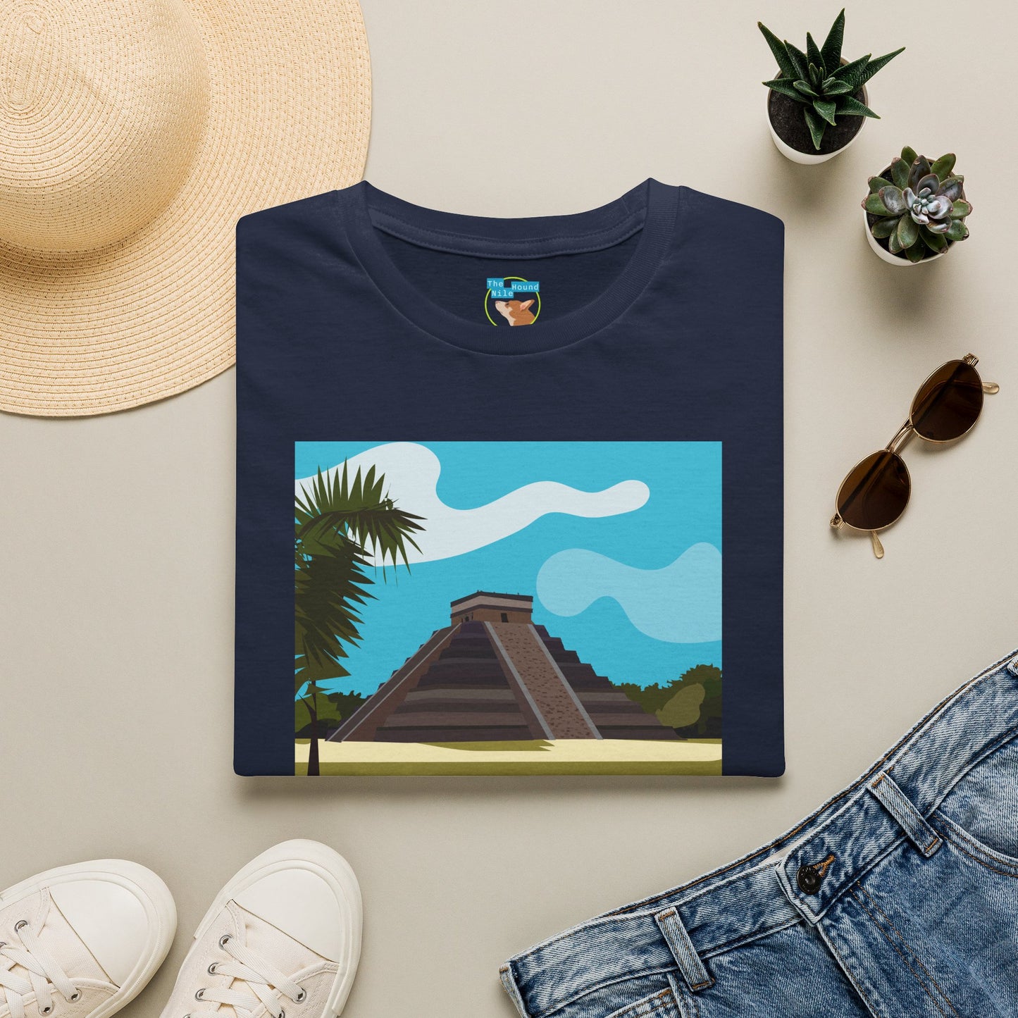 Mayan Pyramid Graphic T-Shirt — Tropical Chichen Itza Travel Tee