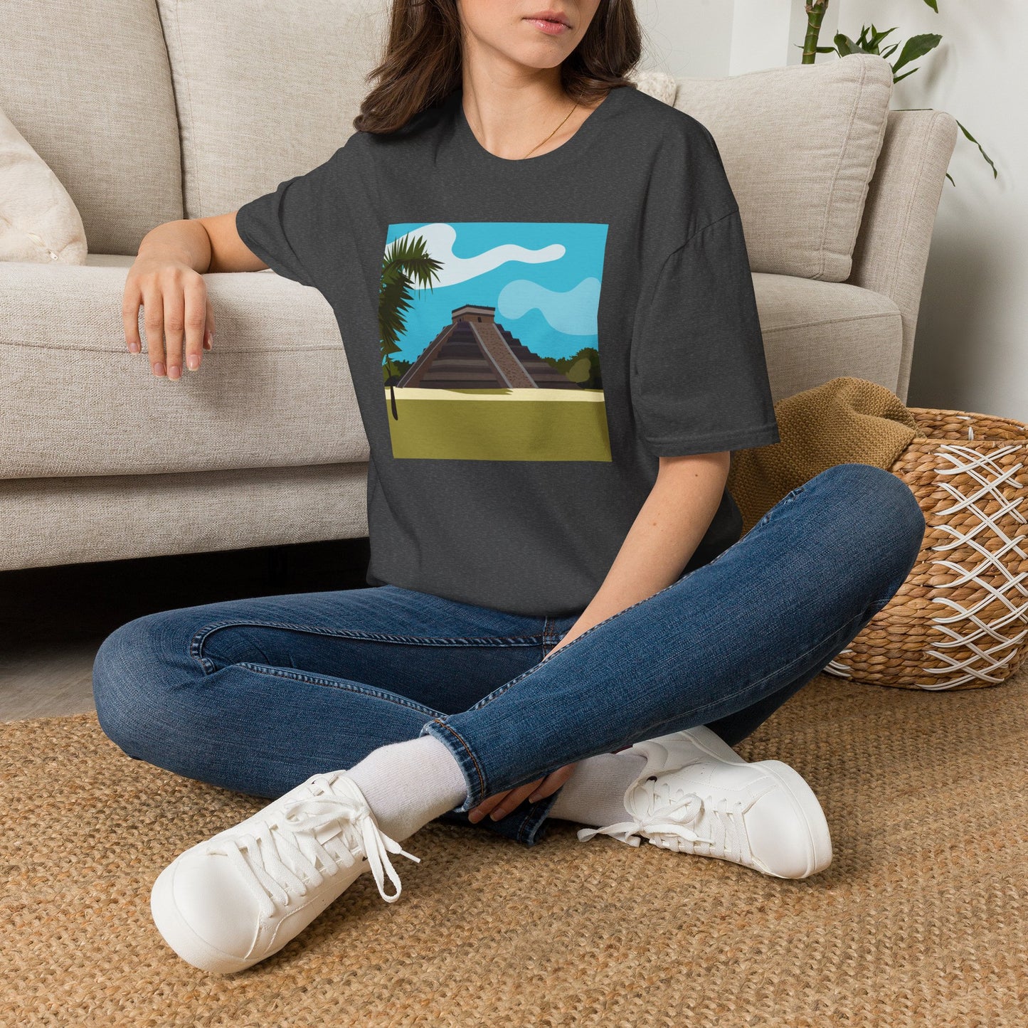 Mayan Pyramid Graphic T-Shirt — Tropical Chichen Itza Travel Tee