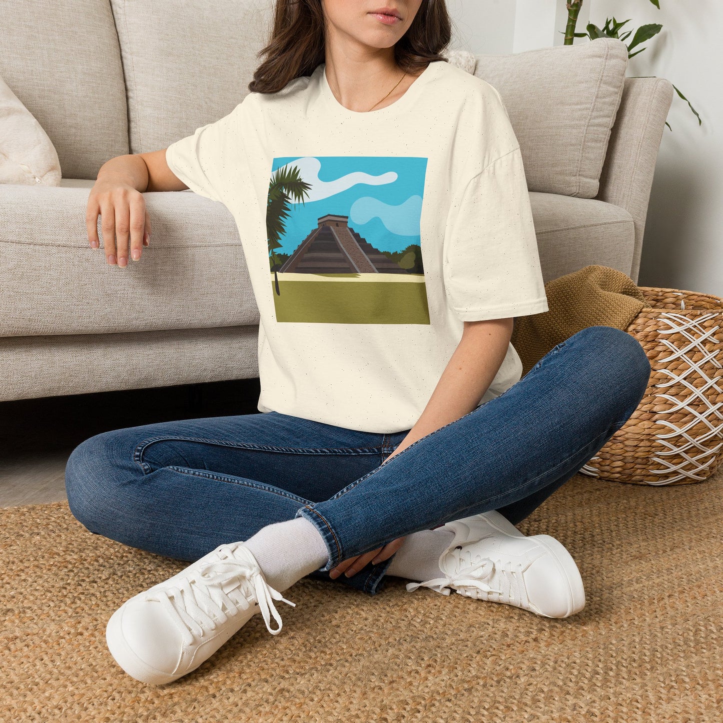 Mayan Pyramid Graphic T-Shirt — Tropical Chichen Itza Travel Tee