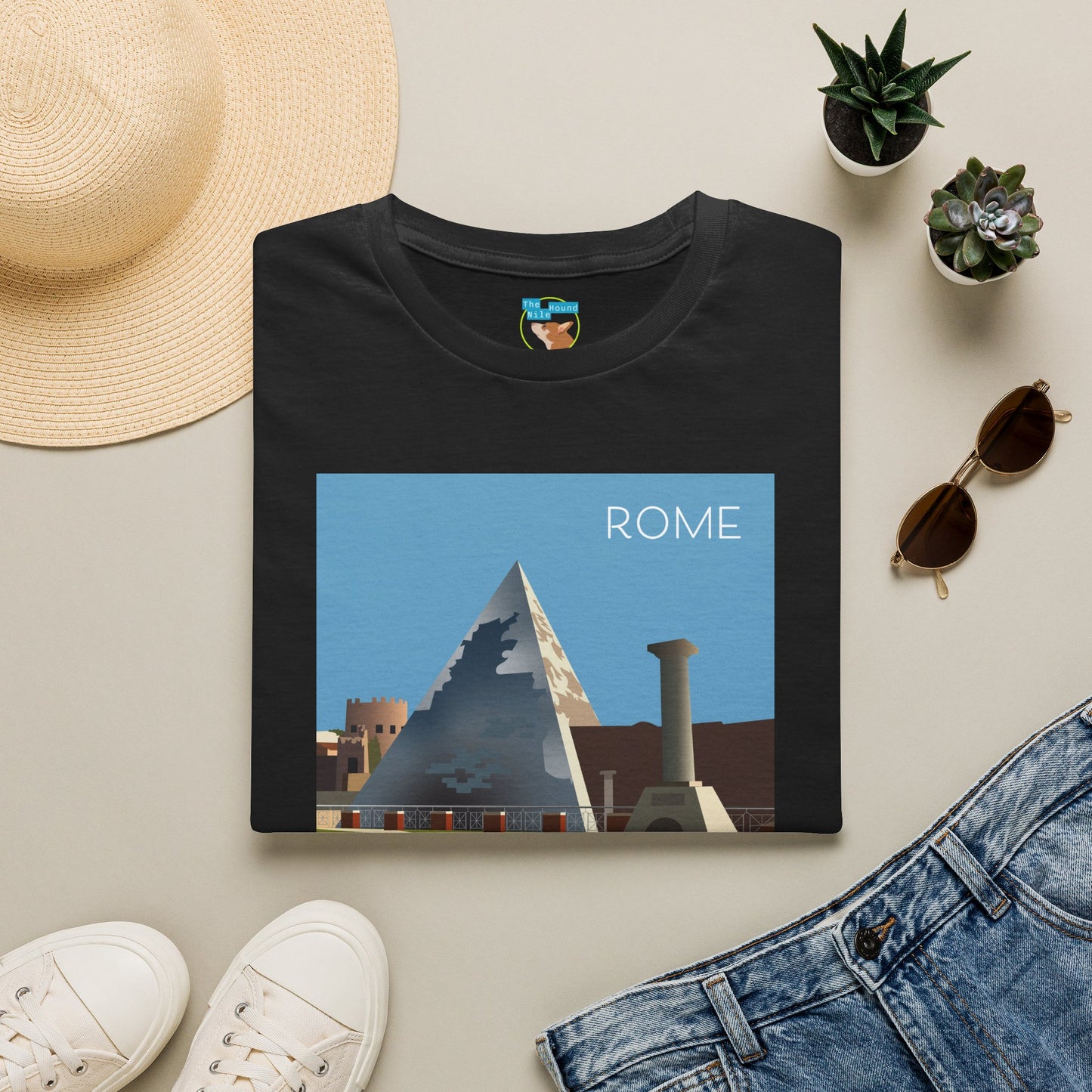 Vintage Pyramid & Ruins Graphic T-Shirt