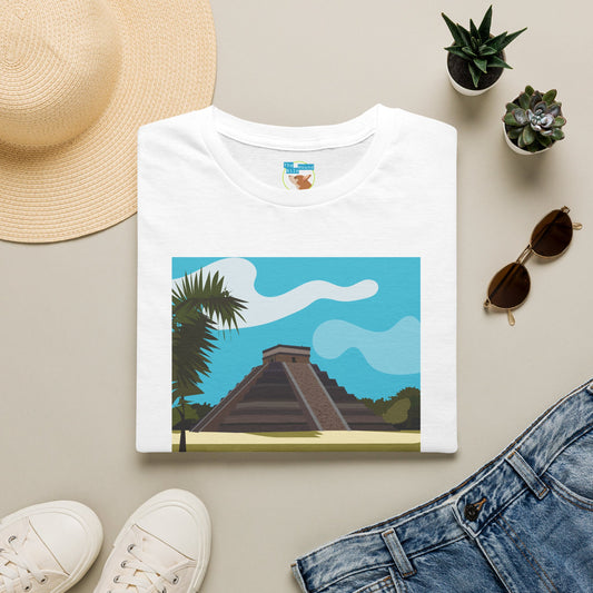 Mayan Pyramid Graphic T-Shirt — Tropical Chichen Itza Travel Tee