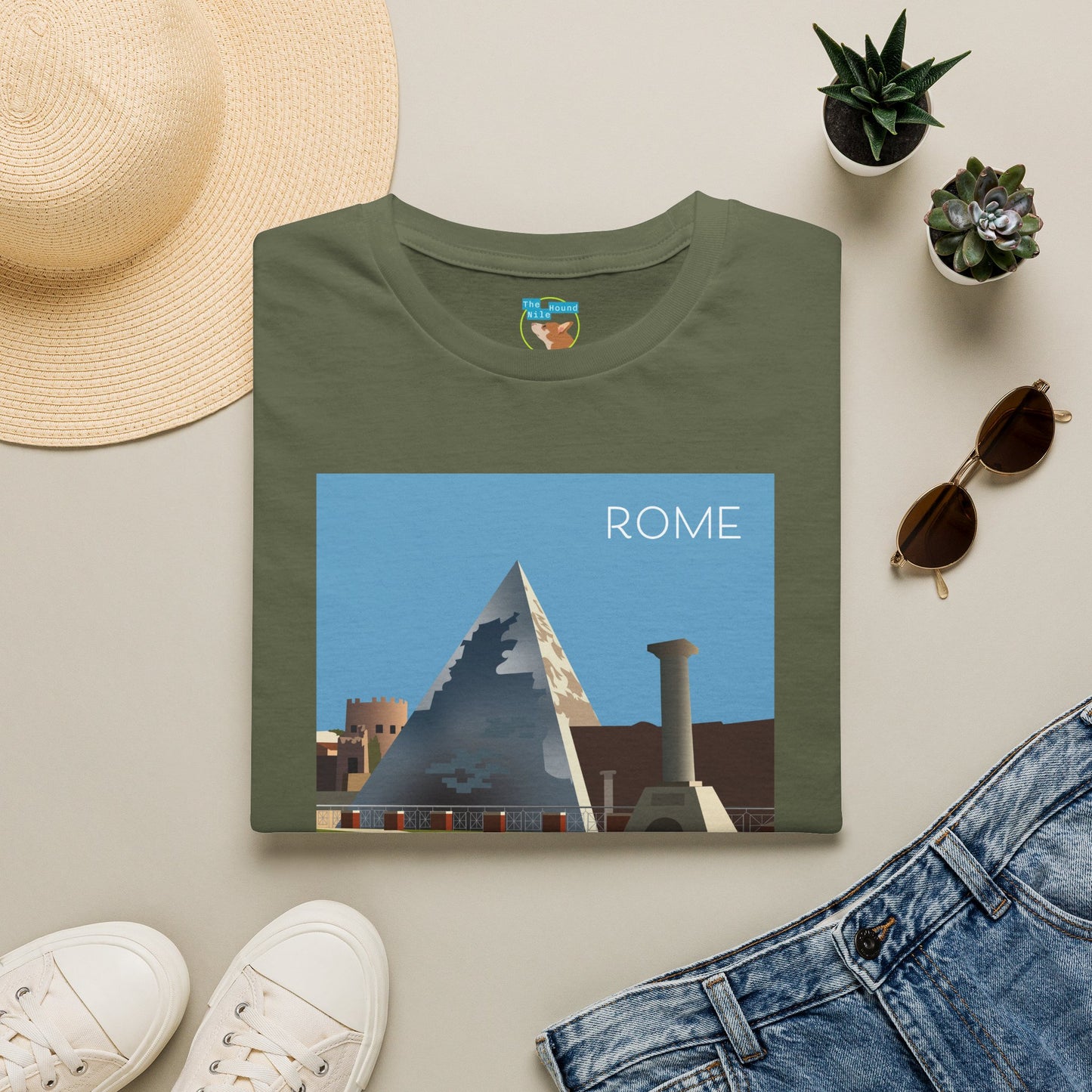 Vintage Pyramid & Ruins Graphic T-Shirt