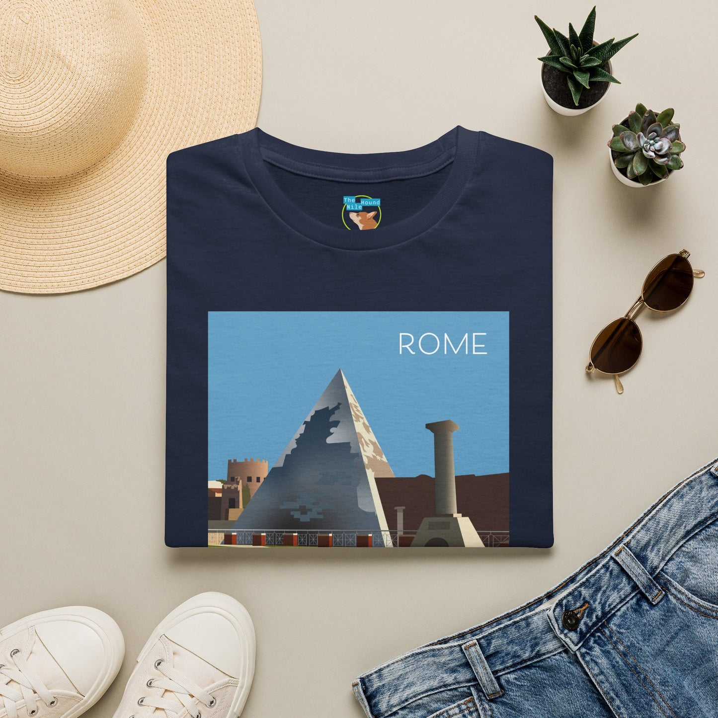 Vintage Pyramid & Ruins Graphic T-Shirt