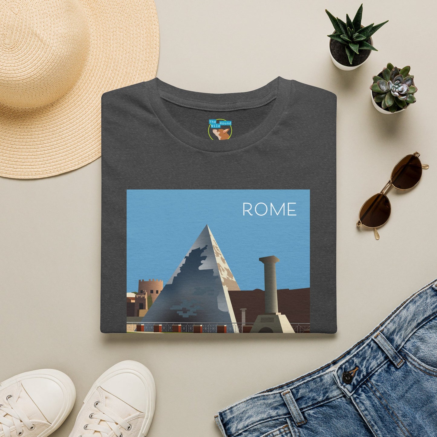 Vintage Pyramid & Ruins Graphic T-Shirt