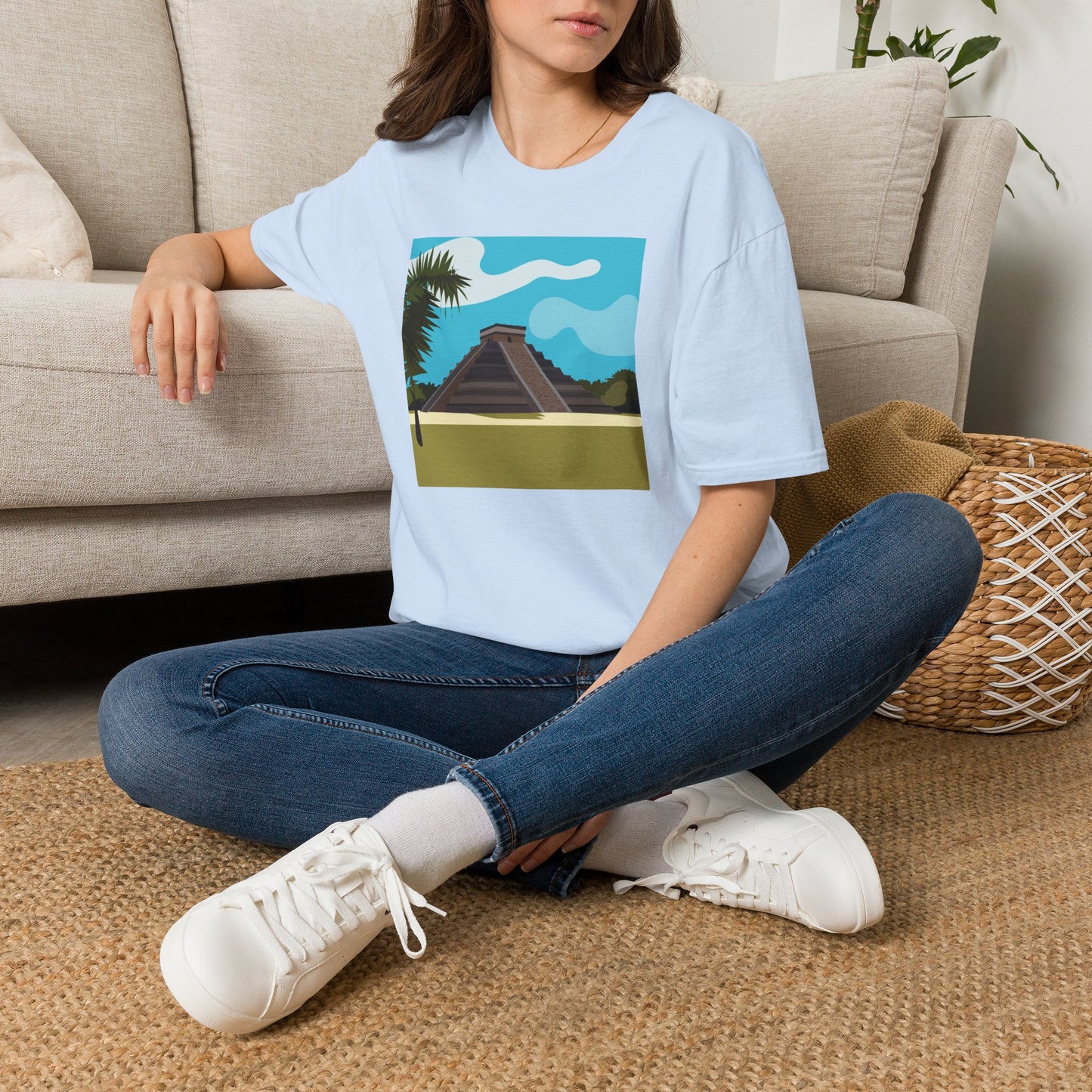 Mayan Pyramid Graphic T-Shirt — Tropical Chichen Itza Travel Tee