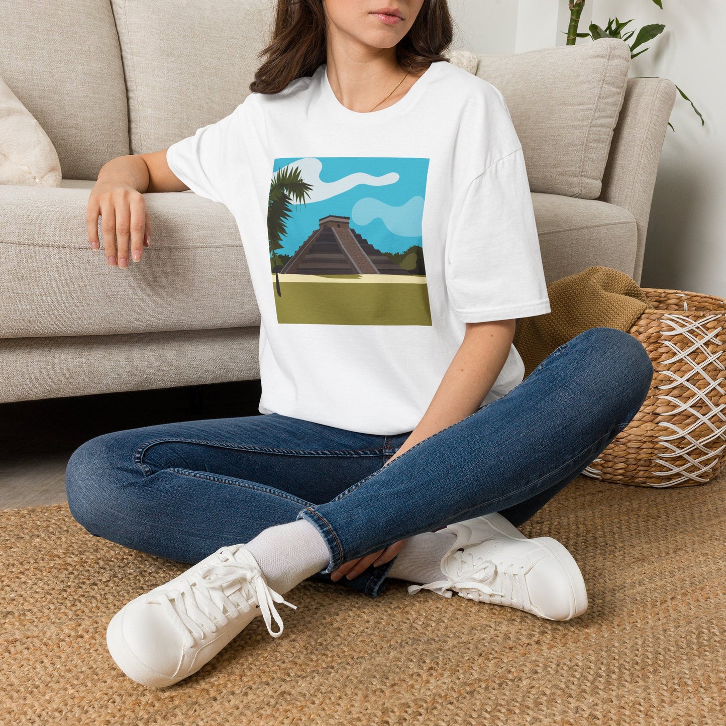 Mayan Pyramid Graphic T-Shirt — Tropical Chichen Itza Travel Tee