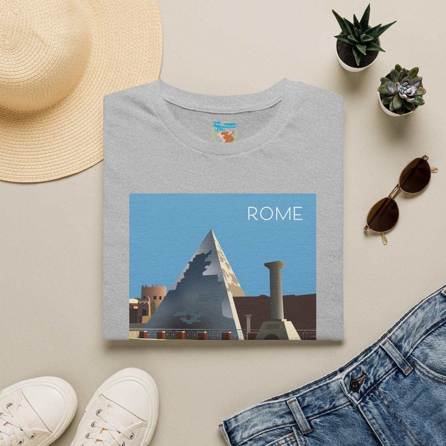 Vintage Pyramid & Ruins Graphic T-Shirt