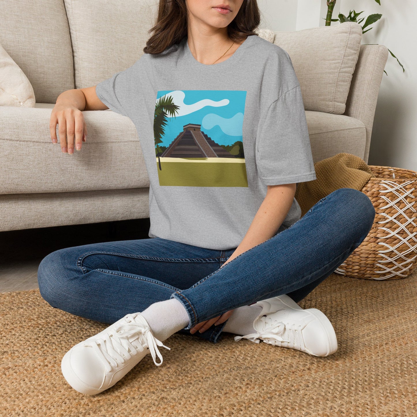 Mayan Pyramid Graphic T-Shirt — Tropical Chichen Itza Travel Tee