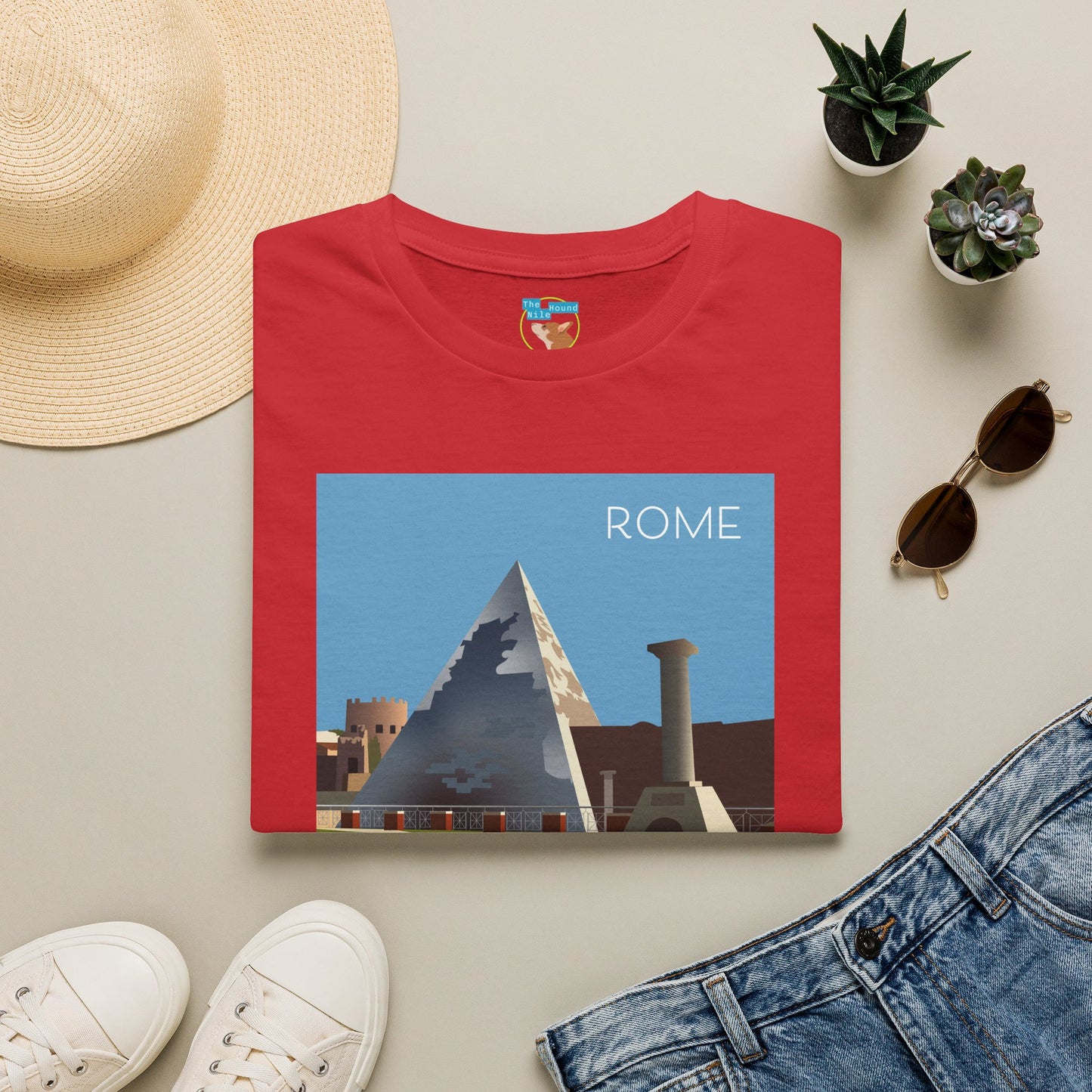 Vintage Pyramid & Ruins Graphic T-Shirt