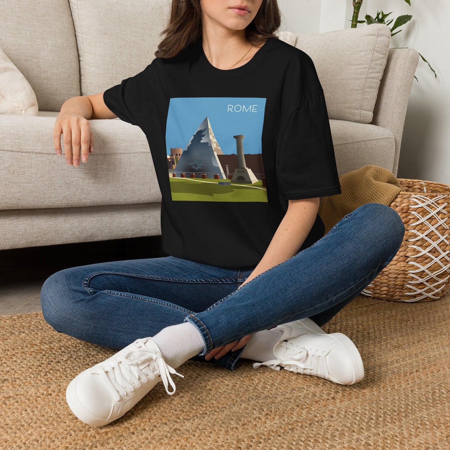 Vintage Pyramid & Ruins Graphic T-Shirt