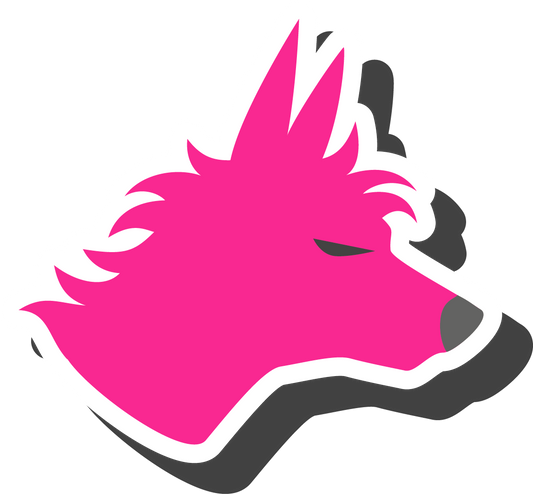 Magenta Dog Icon Sticker