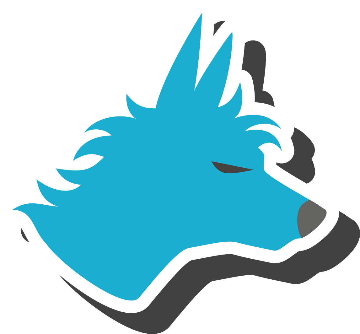 Cyan Dog Icon Sticker