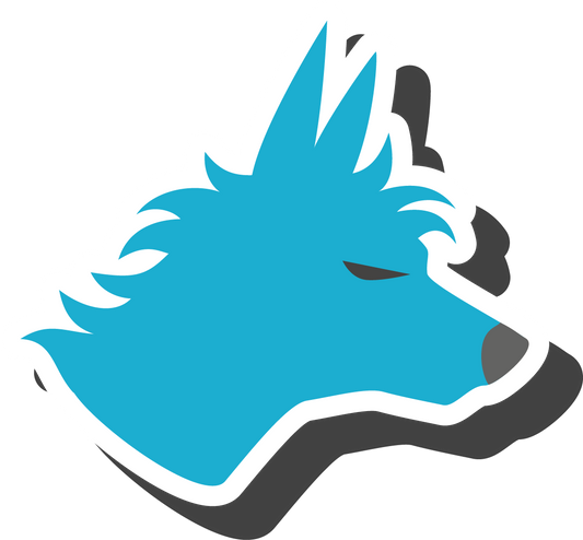 Cyan Dog Icon Sticker